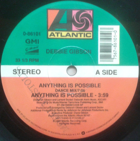 Debbie Gibson : Anything Is Possible (12", Maxi)