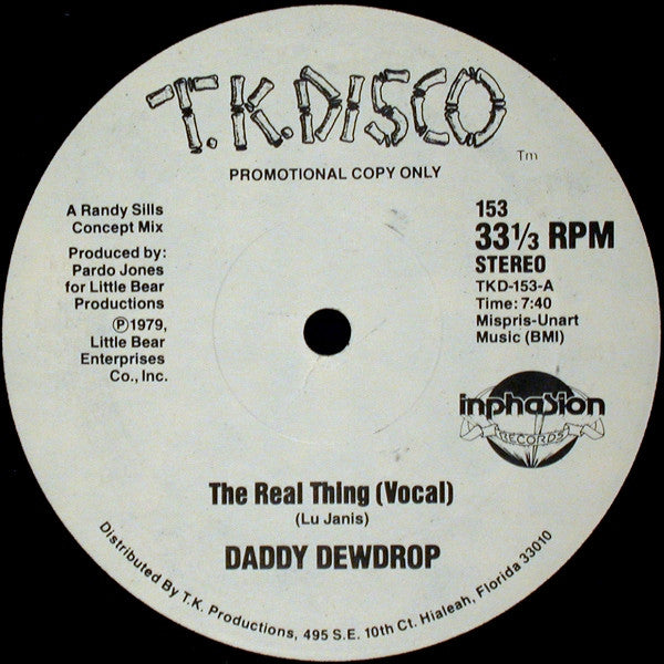 Daddy Dewdrop - The Real Thing (12", Promo) (Near Mint (NM or M-))