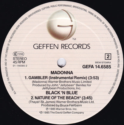 Madonna : Gambler (Extended Dance Remix) (12", Maxi)