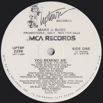 Mary J. Blige : You Remind Me (12", Promo)