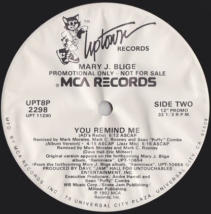 Mary J. Blige : You Remind Me (12", Promo)