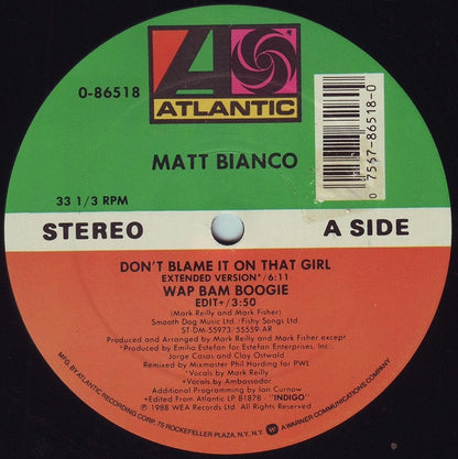 Matt Bianco : Don't Blame It On That Girl (12")