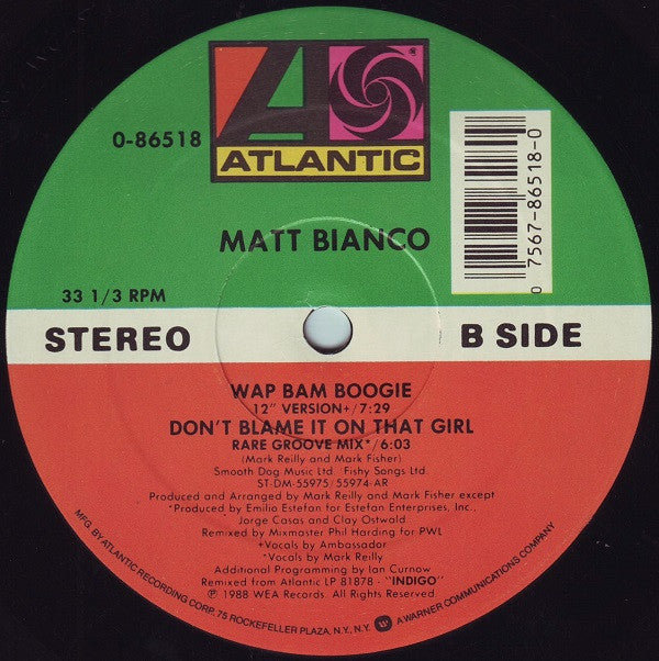 Matt Bianco : Don't Blame It On That Girl (12")