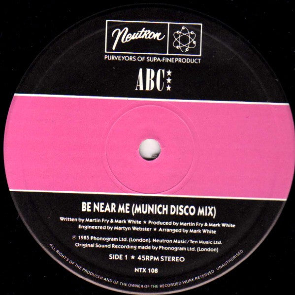 ABC : Be Near Me (12", Single)