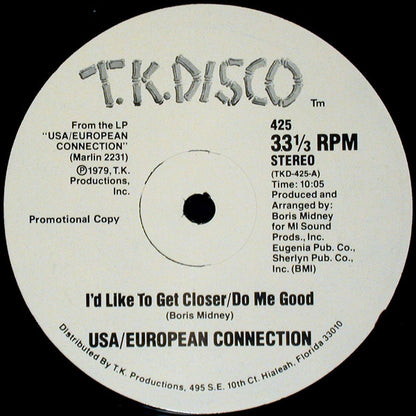 USA-European Connection : I'd Like To Get Closer/Do Me Good (12", Promo)
