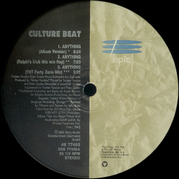 Culture Beat : Anything (12")