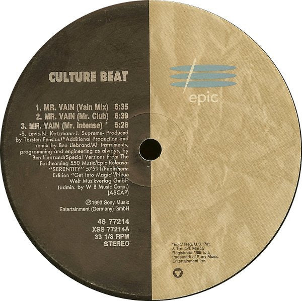 Culture Beat : Mr. Vain (12")