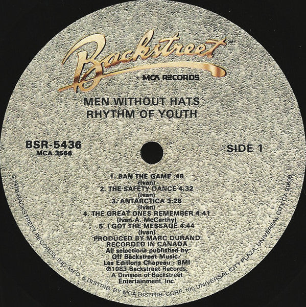 Men Without Hats : Rhythm Of Youth (LP, Album, Glo)