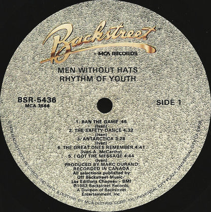 Men Without Hats : Rhythm Of Youth (LP, Album, Glo)