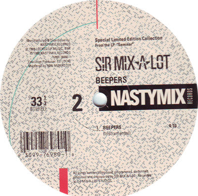 Sir Mix-A-Lot : Beepers (12", Single, Ltd, Whi)