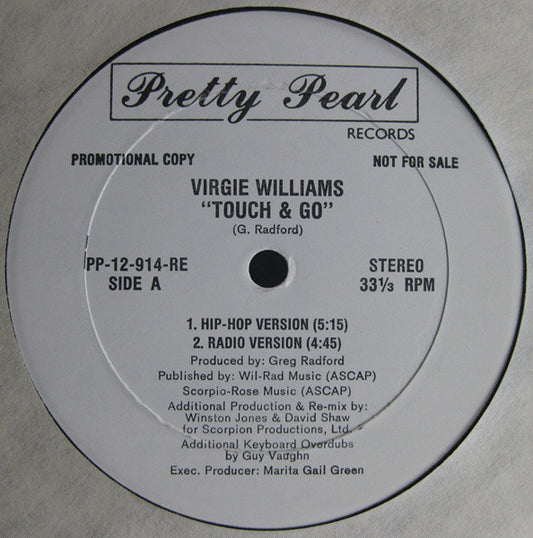 Virgie Williams : Touch & Go (12", Promo)