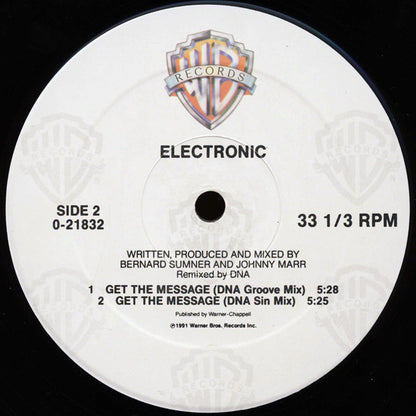 Electronic : Get The Message (12", Maxi)