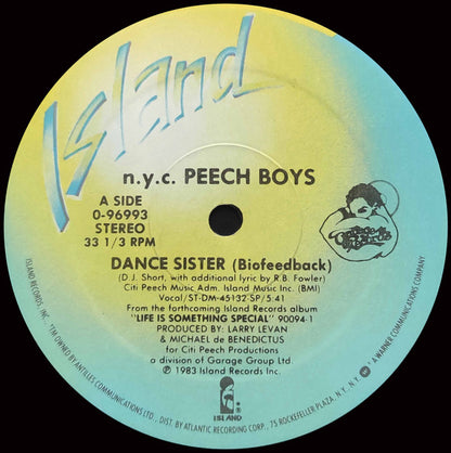 Peech Boys : Dance Sister (Biofeedback) (12")