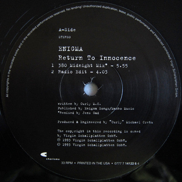 Enigma : Return To Innocence (12")