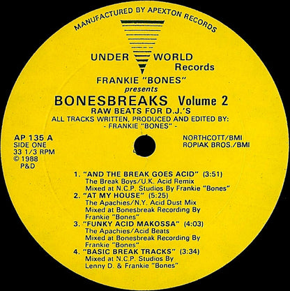 Frankie Bones Presents Bonesbreaks : Volume 2 (Raw Beats For D.J.'s) (LP)