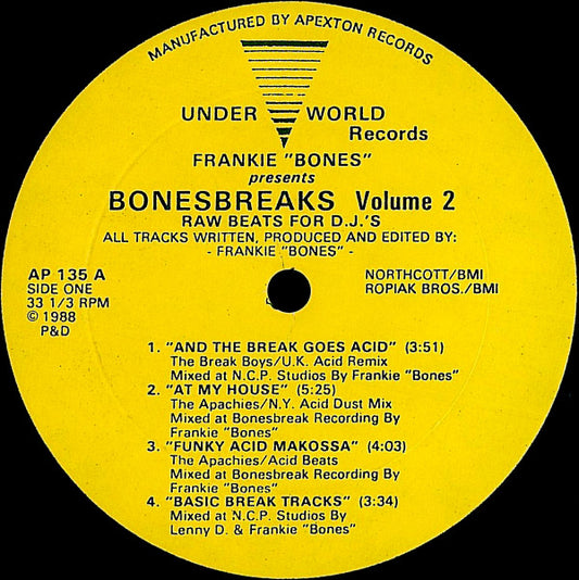Frankie Bones Presents Bonesbreaks : Volume 2 (Raw Beats For D.J.'s) (LP)