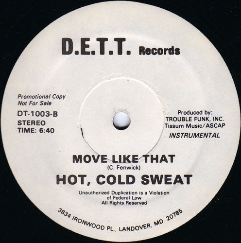 Hot, Cold Sweat : Move Like That (12", Promo)