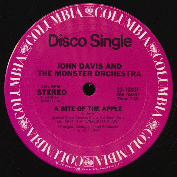 John Davis And The Monster Orchestra* : Ain't That Enough For You / A Bite Of The Apple (12", Single)