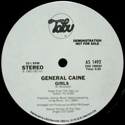 General Caine : Girls / Baseball (12", Promo)