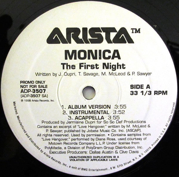 Monica : The First Night (12", Promo)