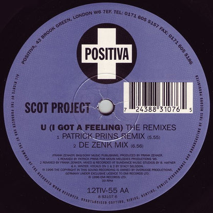 Scot Project* : U (I Got A Feeling) (12")