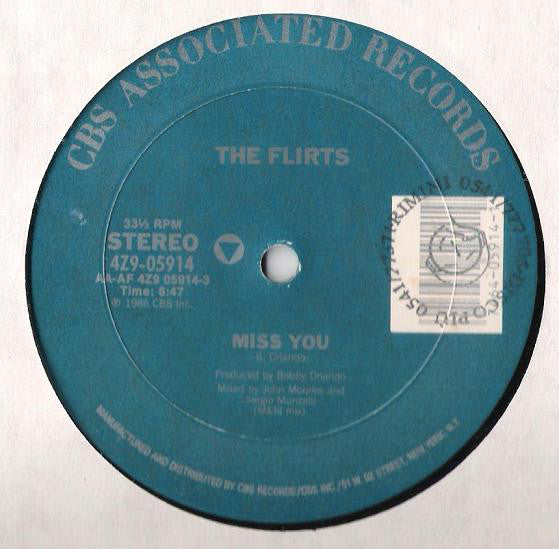 The Flirts : Miss You (12")