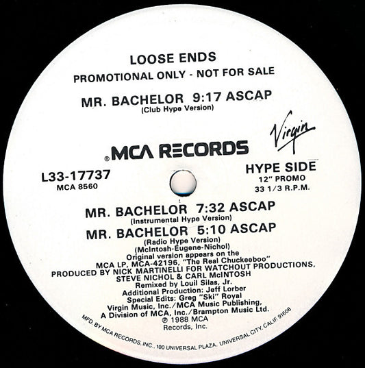 Loose Ends : Mr. Bachelor (12", Promo)
