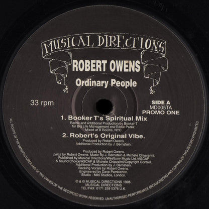 Robert Owens : Ordinary People (Promo One) (12", Promo)