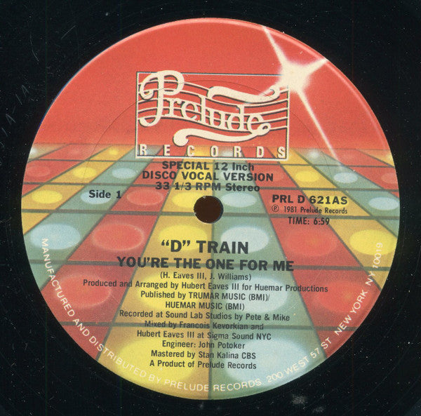 "D" Train* : You're The One For Me (12", S/Edition)