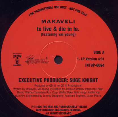 Makaveli : To Live & Die In L.A. (12", Promo)