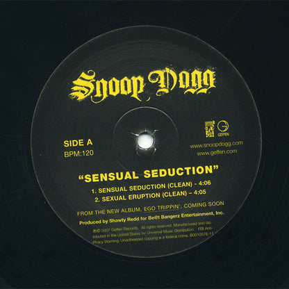 Snoop Dogg : Sensual Seduction (12")
