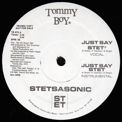Stetsasonic : Just Say Stet (12", Promo)