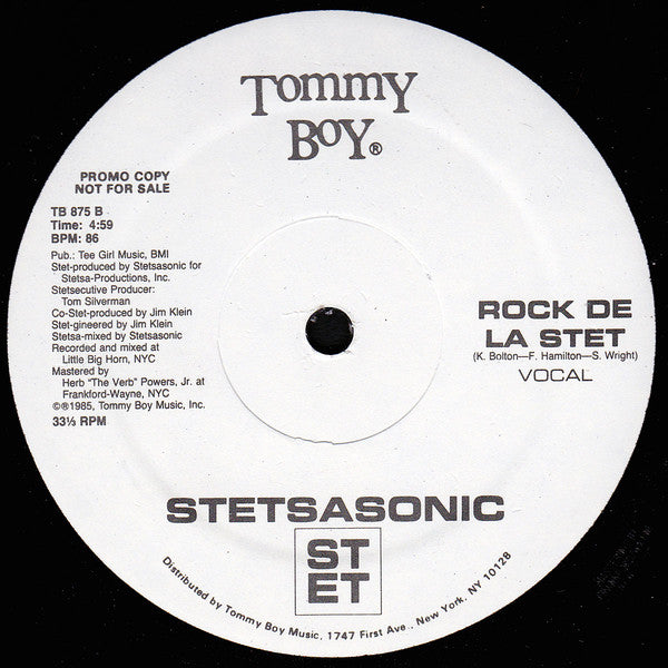 Stetsasonic : Just Say Stet (12", Promo)