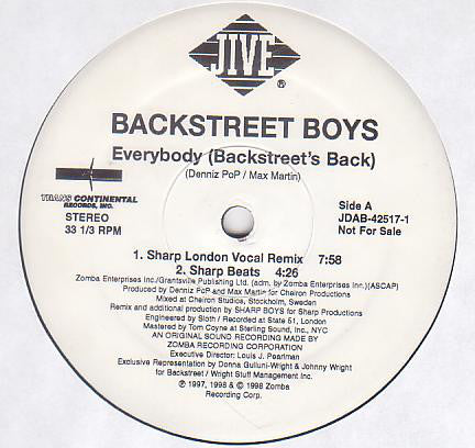 Backstreet Boys : Everybody (Backstreet's Back) (2x12", Promo)