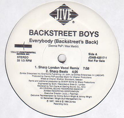 Backstreet Boys : Everybody (Backstreet's Back) (2x12", Promo)