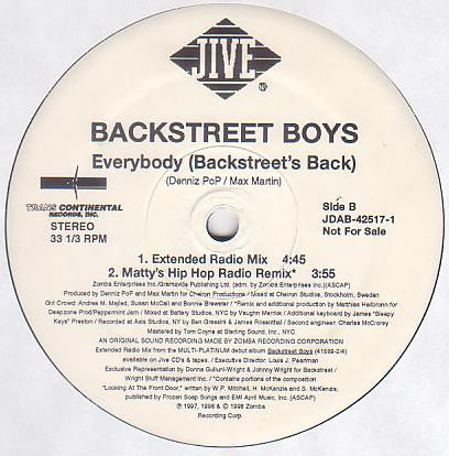 Backstreet Boys : Everybody (Backstreet's Back) (2x12", Promo)