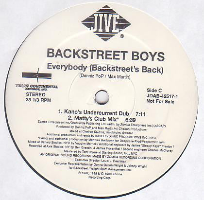Backstreet Boys : Everybody (Backstreet's Back) (2x12", Promo)