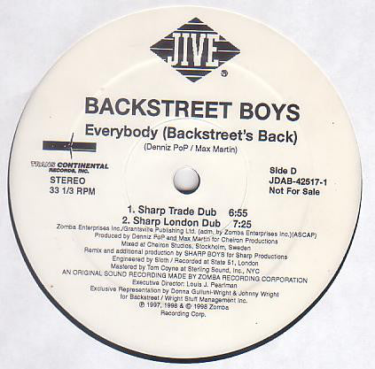 Backstreet Boys : Everybody (Backstreet's Back) (2x12", Promo)