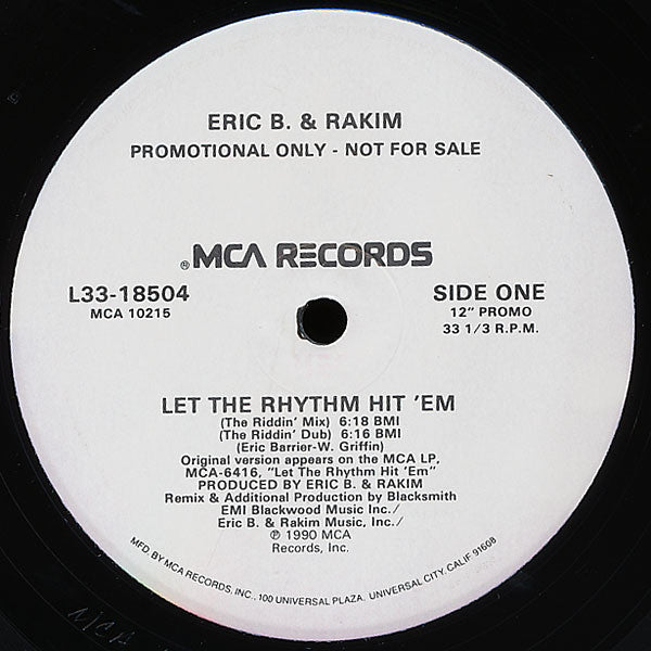 Eric B. & Rakim : Let The Rhythm Hit 'Em (12", Promo)