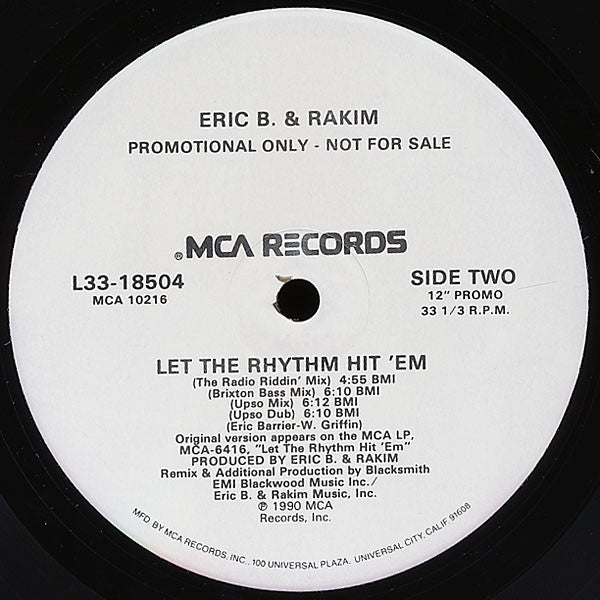 Eric B. & Rakim : Let The Rhythm Hit 'Em (12", Promo)