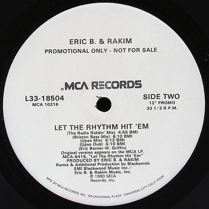 Eric B. & Rakim : Let The Rhythm Hit 'Em (12", Promo)
