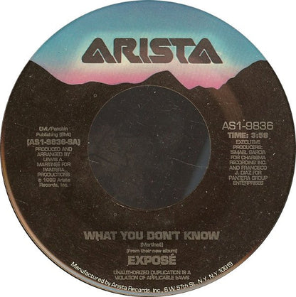 Exposé : What You Don't Know (7", Single, Spe)