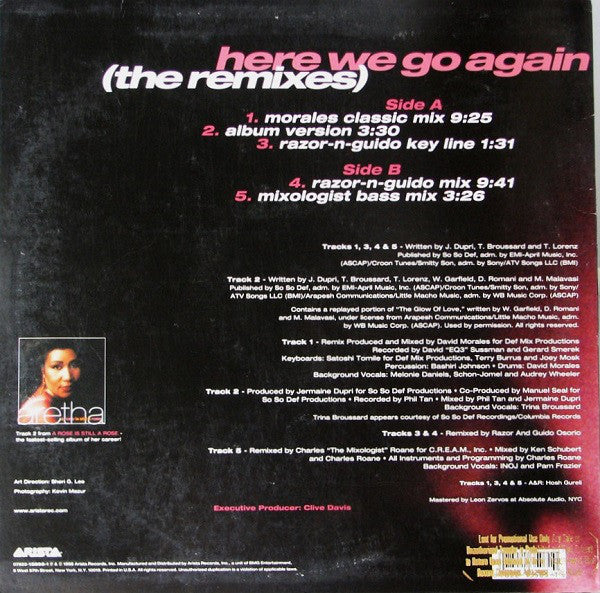 Aretha Franklin : Here We Go Again (The Remixes) (12")