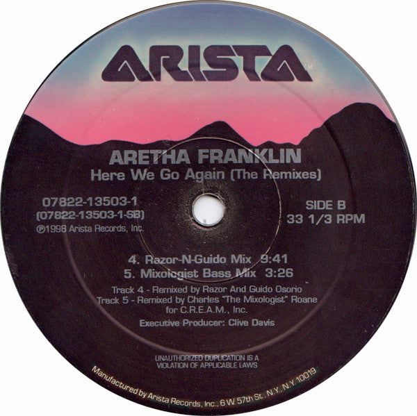 Aretha Franklin : Here We Go Again (The Remixes) (12")