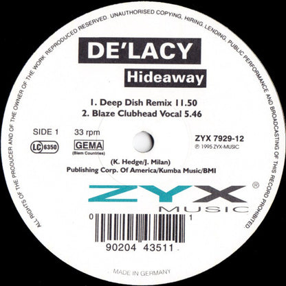 De'Lacy : Hideaway (12")