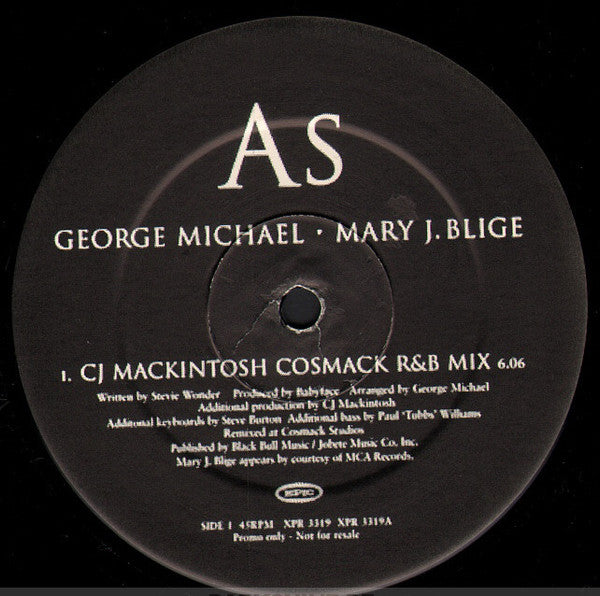 George Michael & Mary J. Blige : As (CJ Mackintosh Mixes) (12", Promo)
