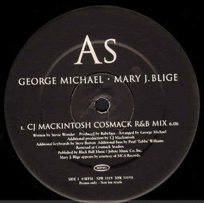 George Michael & Mary J. Blige : As (CJ Mackintosh Mixes) (12", Promo)