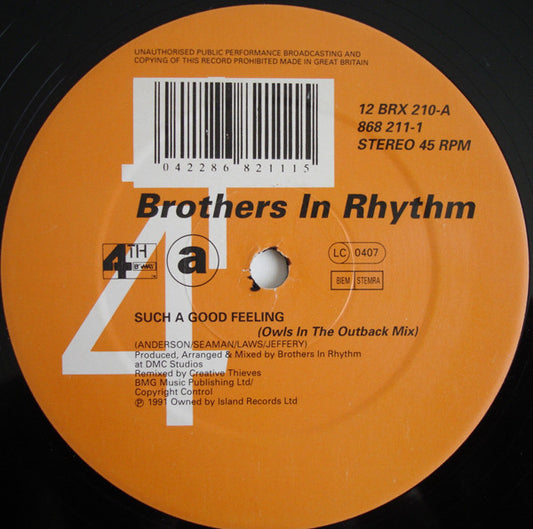 Brothers In Rhythm : Such A Good Feeling (12")