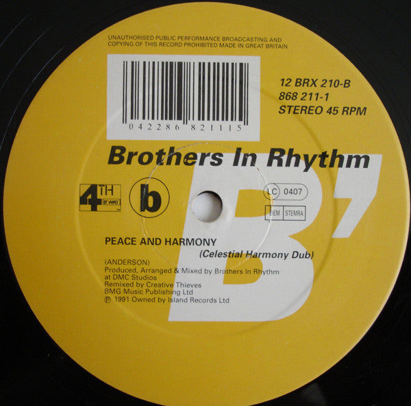 Brothers In Rhythm : Such A Good Feeling (12")