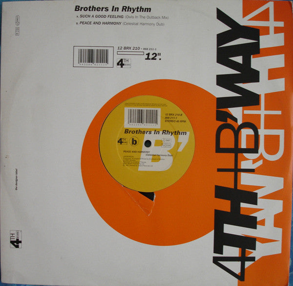 Brothers In Rhythm : Such A Good Feeling (12")